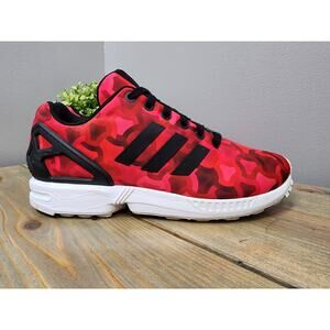 Adidas Women's ZX Flux Torsion Red Camo Lace Up AQ6128 Trainers Shoes Size 6.5
